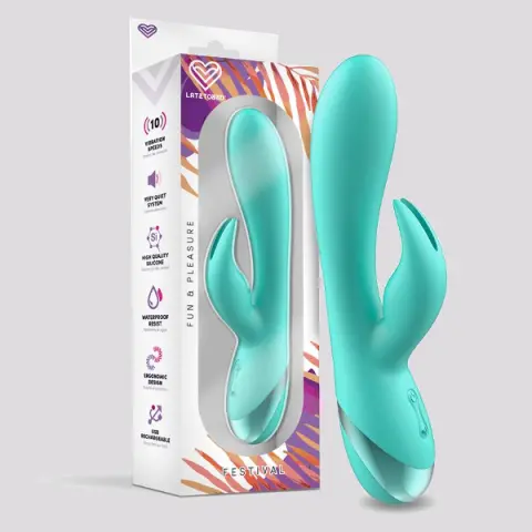 Imagen Vibrador  recargable Festival Pertes turquesa