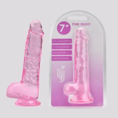 Imagen Dildo gelatina rosa 7"  19 cm Loving joy