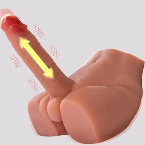 Imagen Torso con pene realstico penetrador y vibrador Peel Shequ