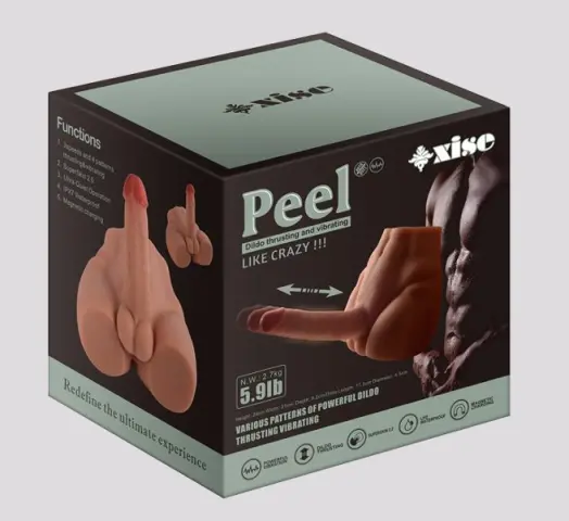 Imagen Torso con pene realstico penetrador y vibrador Peel Shequ 3