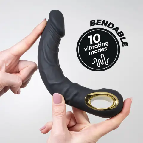 Imagen Pene vibrador silicona negro flexible recargable  Magnus Crushious