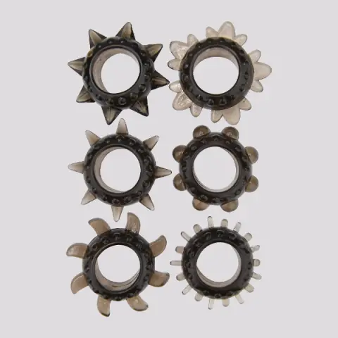 Imagen Set 6 anillos gelatina estrella loving Joy