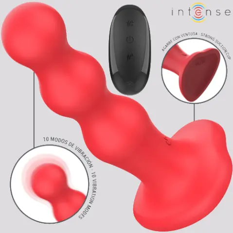 Imagen Dildo vibrador ondulado rojo control remoto Intense Cody