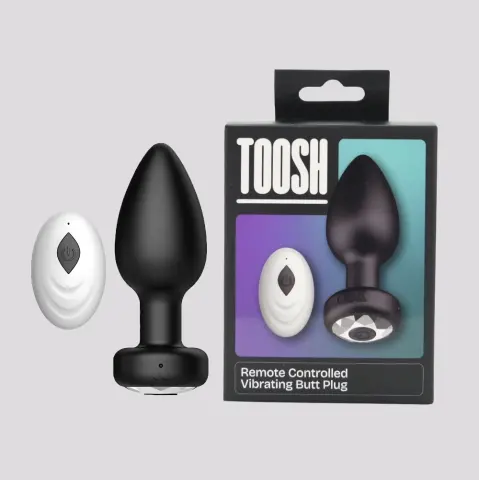 Imagen Plug joya negro vibrador recargable control remoto Toosh Loving joy