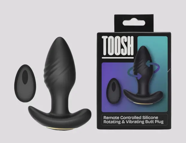 Imagen Plug  negro vibrador-rotador  recargable control remoto Toosh Loving joy