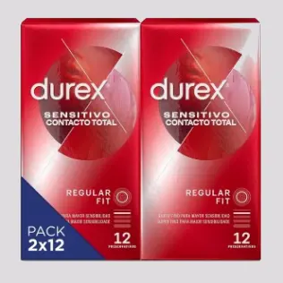 Imagen Durex sensitivo super fino contacto total 2 x 12 unidades