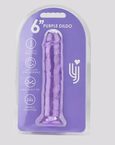 Imagen Dildo gelatina lila transparente 6"  18 cm sin test�culos Loving joy 2